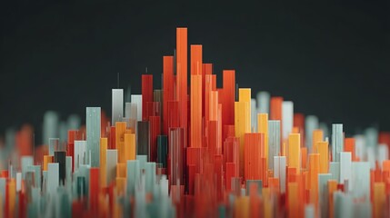 Obraz premium Abstract Cityscape: Warm-toned Geometric Buildings