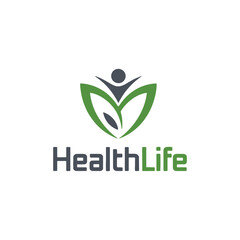 Vector logo design. Wellness and healthy, circle line logo with wellness people concept