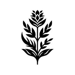 Minimalist Black and White Floral Vector Illustration