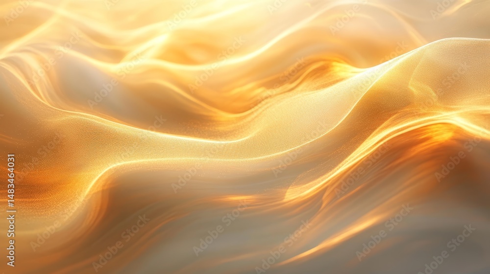 Poster abstract flowing golden patterns in dynamic motion.