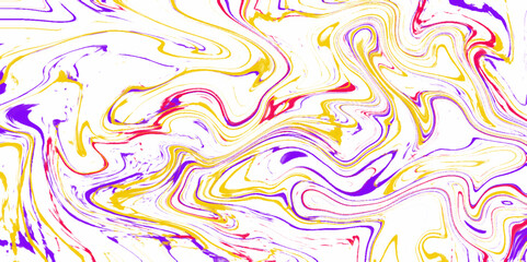 Abstract horizontal background with colorful waves. Liquid wavy marble texture. Creative background colorful blue liquid paint. Bright and shinny pink background for any graphics design. 