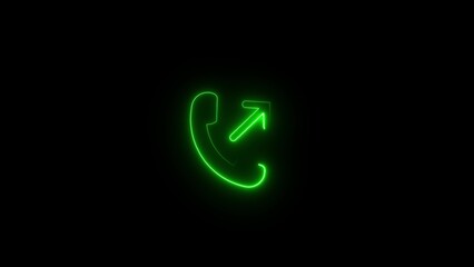 Fototapeta premium Neon Outgoing phone call icon