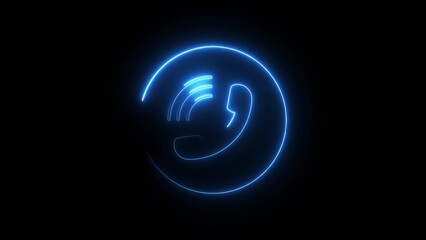 Neon smart phone call ring icon 