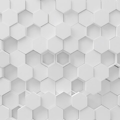 Fototapeta premium Abstract White Hexagon Pattern Background