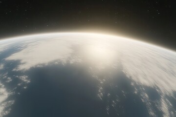 Obraz premium Earth rising, sunrise, astral view