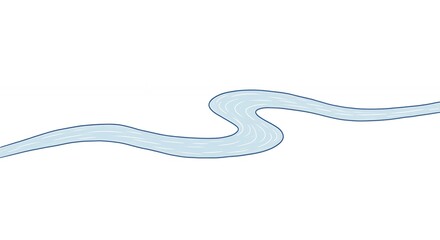 Simple light blue winding river graphic design