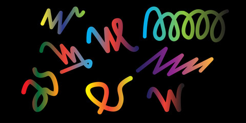  vector gradient line element design Abstract Color Rainbow Pattern with Wavy Lines in Bright Colors Vector banner, card, poster, branding, ads.background