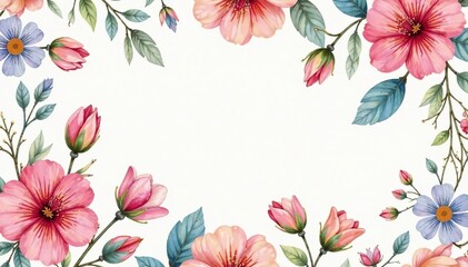 Delicate watercolor paisley floral pattern, soft pastel hues, summer, natural