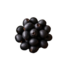 A pile of black berries on a white surface