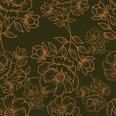 Digital textile design Beautiful ethnic style colorful seamless floral hand made pattern ready for print
