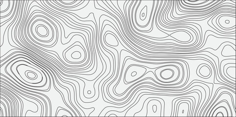 Create a seamless black-and-white abstract topographic pattern featuring organic,wavy contour lines.The design should resemble elevation maps or terrain lines,with varying line thickness to suggest 