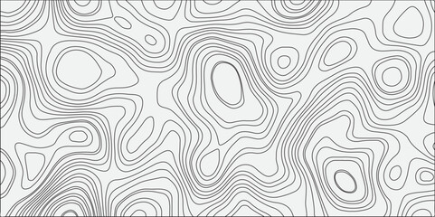 Create a seamless black-and-white abstract topographic pattern featuring organic,wavy contour lines.The design should resemble elevation maps or terrain lines,with varying line thickness to suggest 