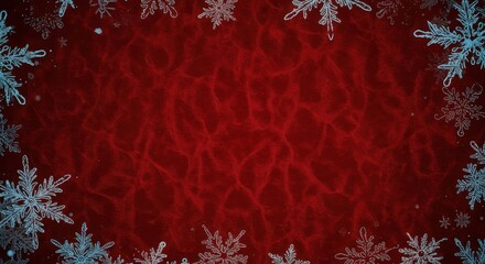 Red Christmas Background with Snowflakes