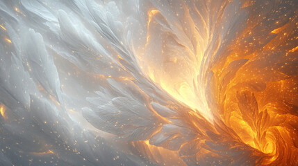 Abstrakcyjne tło złote pióra, tło dla projektu generative ai  © Elżbieta Kaps