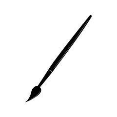 Paintbrush. An artistic tool with soft bristles, designed for applying paint to paper, canvas or other surfaces. Painting and decorative design. A symbol of creativity and the artistic process.