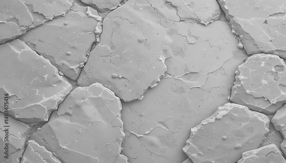 Aufkleber gray stone texture background with cracks and rough edges creating an abstract stone mosaic effect, 