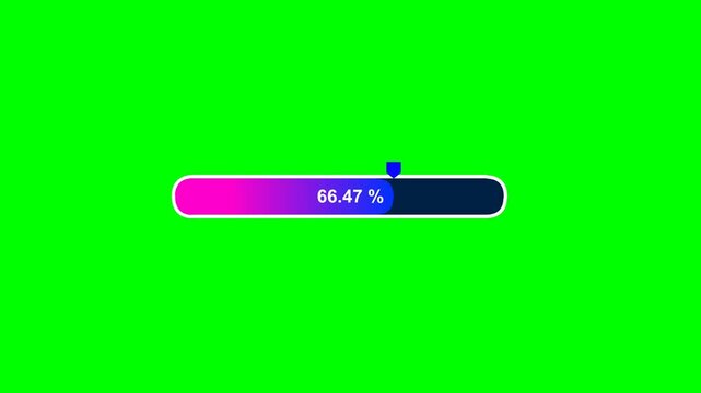 Green Screen Flar Progress Bar with blue and purple gradient, indicator and percentage