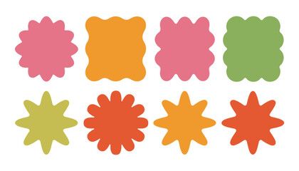 Abstract Organic Blob Shape Vector Set – Colorful Retro Elements for Modern Graphic Design