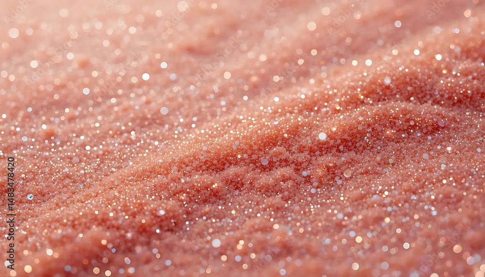 Poster shimmering pink sand with sparkling glitter creates a magical, dreamlike texture and surface, perfec