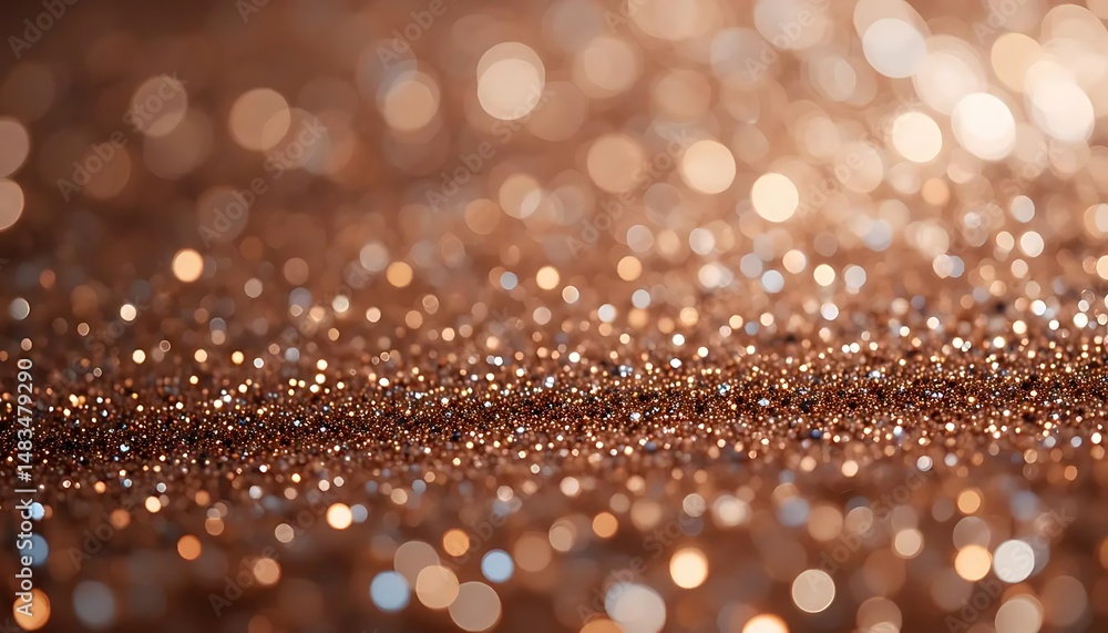 Poster sparkling copper glitter background evokes luxury and celebration with a shallow depth of field crea