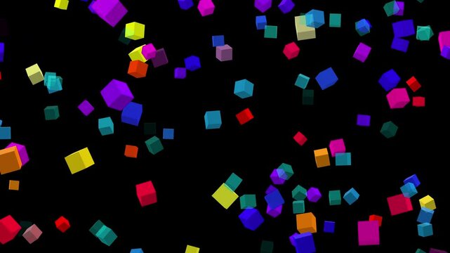 Speed cube vibrant colors on a black background suitable for motion graphic design, web design, puzzles, or gamingrelated projects.