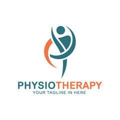 Vector logo design. Wellness and healthy, circle line logo with wellness people concept