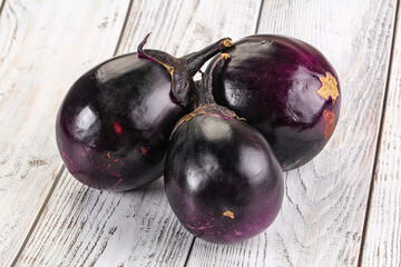 Raw violet and black eggplant