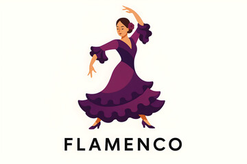 Fototapeta premium Purple Flamenco Dancer Illustration 