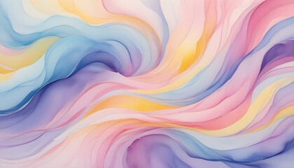 Fototapeta premium Beautiful abstract watercolor painting with delicate pastel colors and a flowing, swirling design.