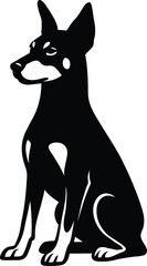 Stylish Dog Silhouette Graphic, Black and White Pet Design Element