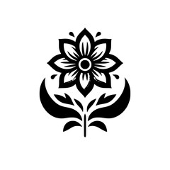 Black & White Floral Design - Decorative and Symbolic Element