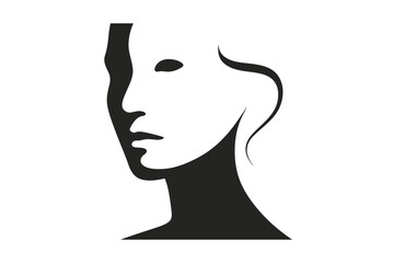 Elegant woman face silhouette vector art design