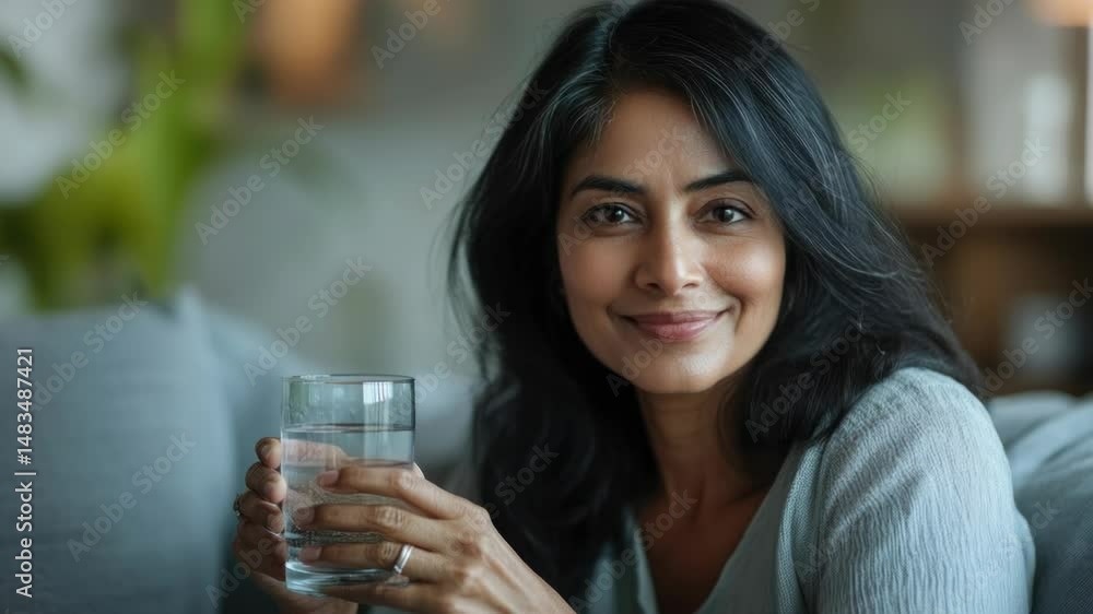Aufkleber a person relaxing on a sofa with a refreshing drink