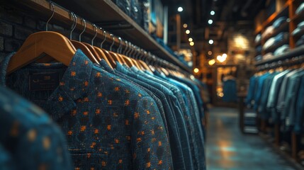 Stylish men's shirts on display