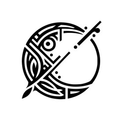 Abstract Black & White Eye/Geometric Composition - Modern Design