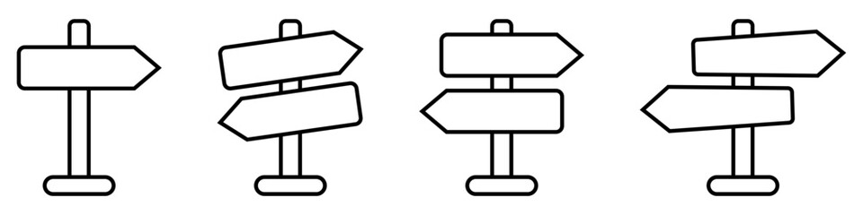 Fototapeta premium Signpost line icon, direction icon isolated.