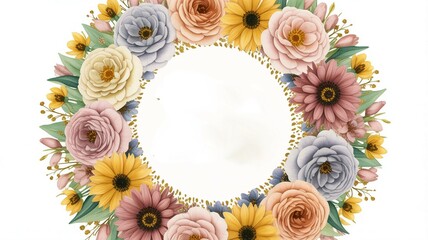 Obraz premium birthday flower border