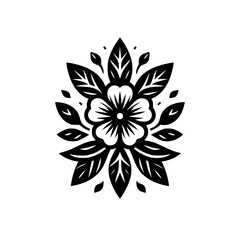 Elegant Black and White Floral Motif Design