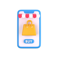 Mobile Shopping 3d Icon