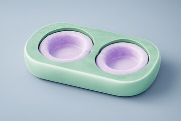 Two-compartment, oval-shaped container