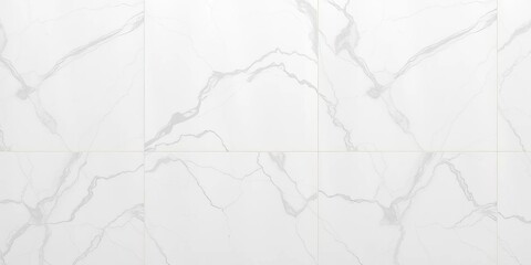 Obraz premium High-resolution top view of white marble tile floor, showcasing luxurious abstract veining patterns, material, bright