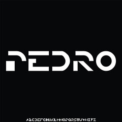 Modern abstract display font vector for technology company