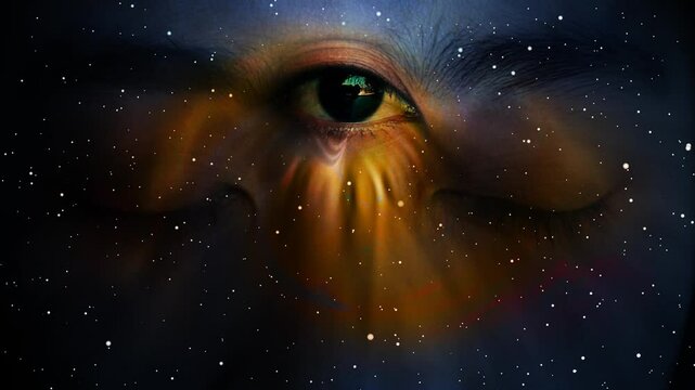 One eye as a symbol of the third eye chakra