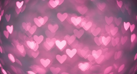 Obraz premium Pink Heart Bokeh Background
