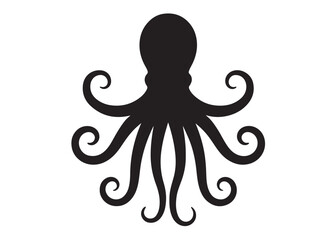 octopus logo silhouette vector design, octopus logo icon silhouette, sea animal vector silhouette, vector silhouette of octopus, octopus vector silhouette logo icon octopus on a white background