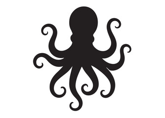 octopus logo silhouette vector design, octopus logo icon silhouette, sea animal vector silhouette, vector silhouette of octopus, octopus vector silhouette logo icon octopus on a white background © Adobe design