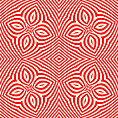 Optical ornament. Seamless pattern. Geometrical backdrop. Op art background. Geometric wallpaper. Modern motif. Linear textile print. Embroidery design. Abstract image. Ethnic vector work.