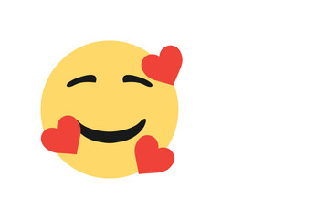 Smiling Face Emoji with Hearts Of Emoji Reactions for Social Network.