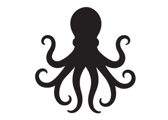 octopus logo silhouette vector design, octopus logo icon silhouette, sea animal vector silhouette, vector silhouette of octopus, octopus vector silhouette logo icon octopus on a white background