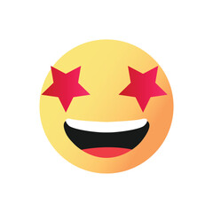 Smiling Face Emoji with Stars Of Emoji Reactions for Social Network.
